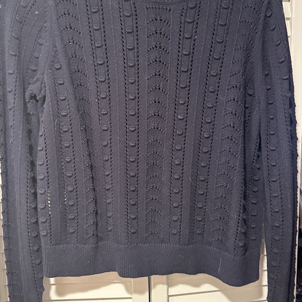 LOFT Navy Blue Textured Sweater